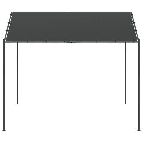 Tuinpaviljoen 3x3 m staal en stof antracietkleurig