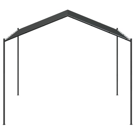 Tuinpaviljoen 3x3 m staal en stof antracietkleurig