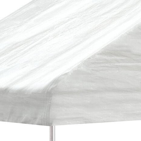 Prieel met dak 17,84x4,08x3,22 m polyetheen wit