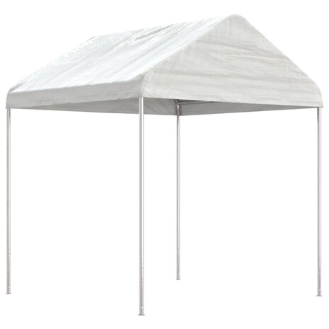 Prieel met dak 15,61x2,28x2,69 m polyetheen wit