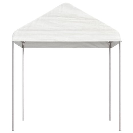 Prieel met dak 17,84x2,28x2,69 m polyetheen wit