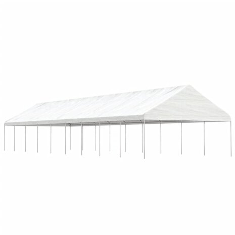 Prieel met dak 20,07x5,88x3,75 m polyetheen wit