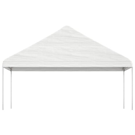 Prieel met dak 6,69x5,88x3,75 m polyetheen wit