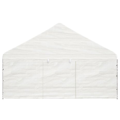 Prieel met dak 15,61x5,88x3,75 m polyetheen wit