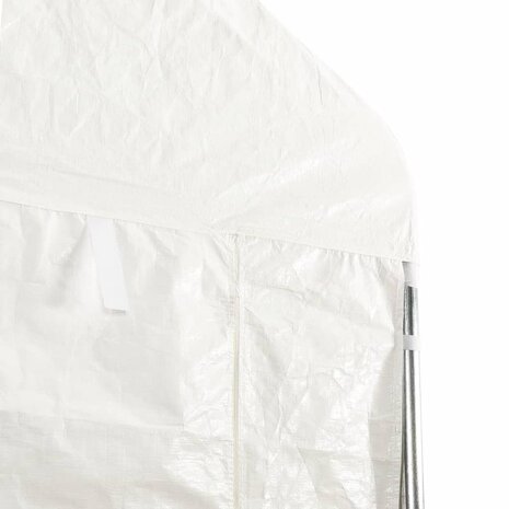 Prieel met dak 8,92x2,28x2,69 m polyetheen wit