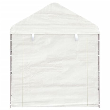 Prieel met dak 6,69x2,28x2,69 m polyetheen wit