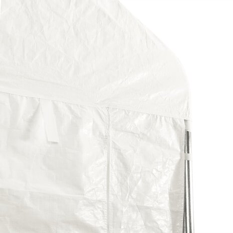 Prieel met dak 6,69x4,08x3,22 m polyetheen wit
