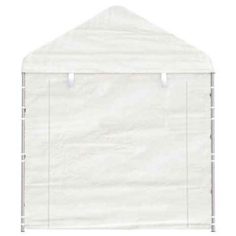 Prieel met dak 15,61x2,28x2,69 m polyetheen wit