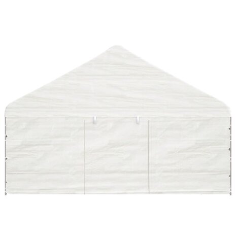 Prieel met dak 11,15x5,88x3,75 m polyetheen wit