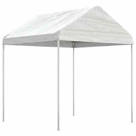 Prieel met dak 2,28x2,23x2,69 m polyetheen wit