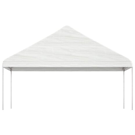 Prieel met dak 5,88x2,23x3,75 m polyetheen wit