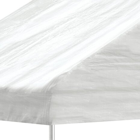 Prieel met dak 5,88x2,23x3,75 m polyetheen wit
