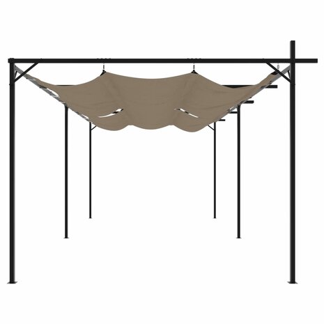 Pergola met uitschuifbaar dak 589x292x230 taupe