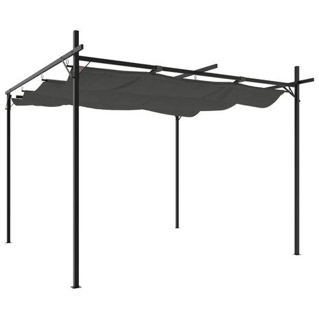 Pergola met uitschuifbaar dak 295x292x230 antracietkleurig