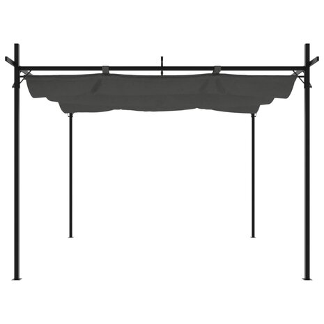 Pergola met uitschuifbaar dak 295x292x230 antracietkleurig