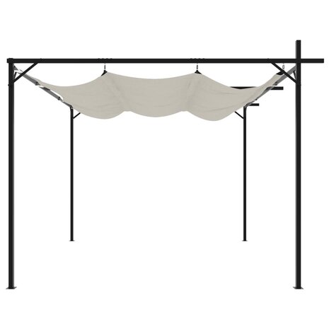 Pergola met uitschuifbaar dak 295x292x230 crèmekleurig