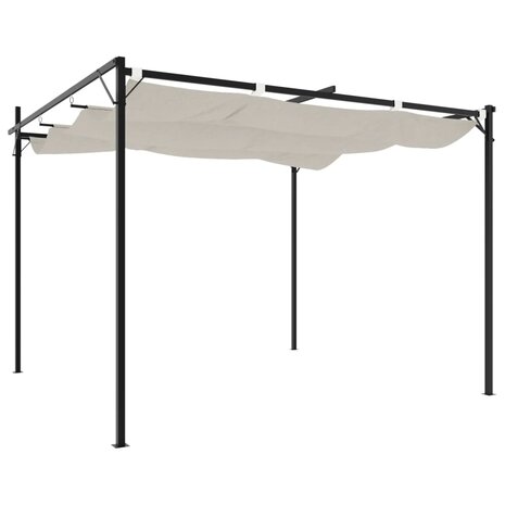 Pergola met uitschuifbaar dak 295x292x230 crèmekleurig