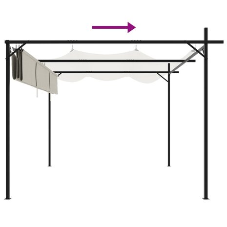 Pergola met uitschuifbaar dak 295x292x230 crèmekleurig