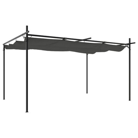 Pergola met uitschuifbaar dak 395x292x230 antracietkleurig