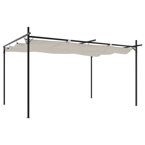 Pergola met uitschuifbaar dak 395x292x230 crèmekleurig