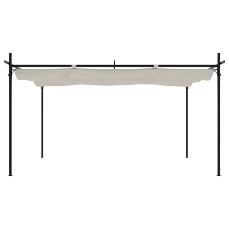 Pergola met uitschuifbaar dak 395x292x230 crèmekleurig