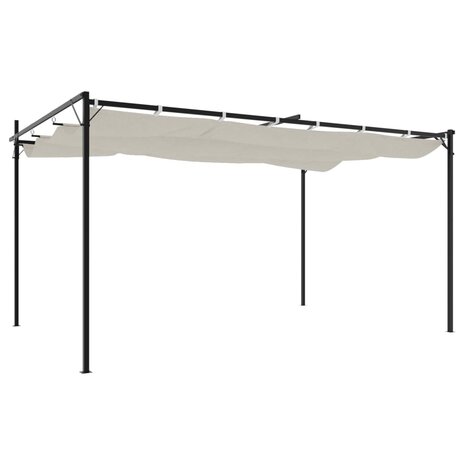 Pergola met uitschuifbaar dak 395x292x230 crèmekleurig