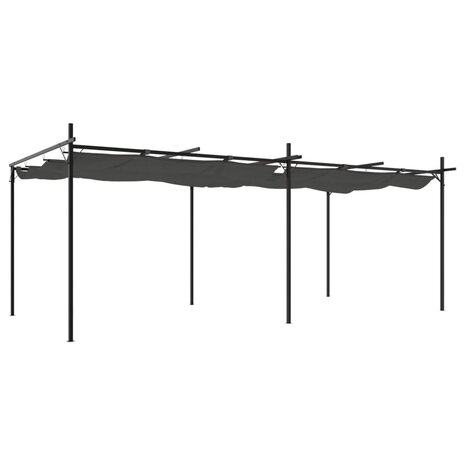 Pergola met uitschuifbaar dak 589x292x230 antracietkleurig