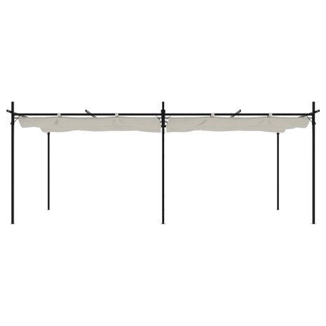 Pergola met uitschuifbaar dak 589x292x230 crèmekleurig
