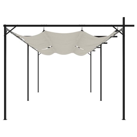 Pergola met uitschuifbaar dak 589x292x230 crèmekleurig