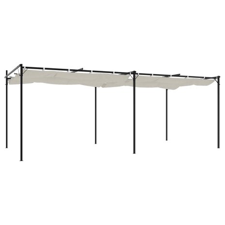 Pergola met uitschuifbaar dak 589x292x230 crèmekleurig
