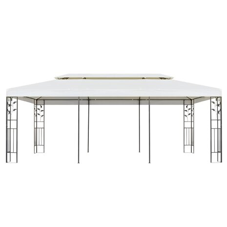Prieel met dubbel dak 6x3 m wit