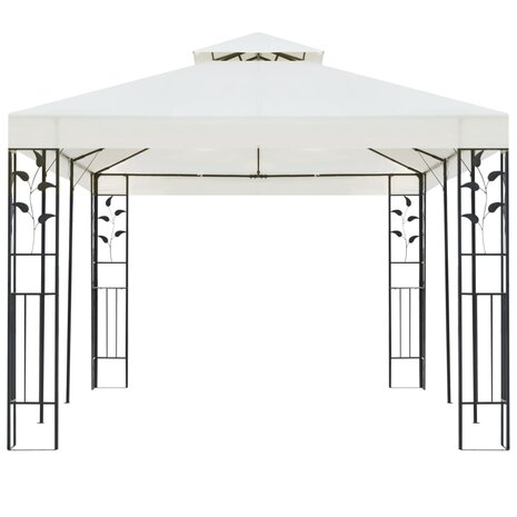 Prieel met dubbel dak 6x3 m wit