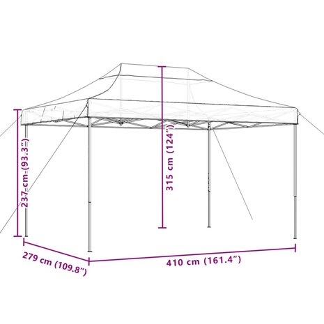 Partytent inklapbaar pop-up 410x279x315 cm groen