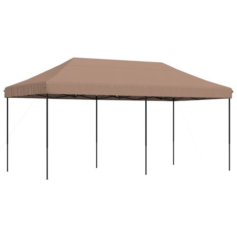 Partytent inklapbaar pop-up 580x292x315 cm bruin