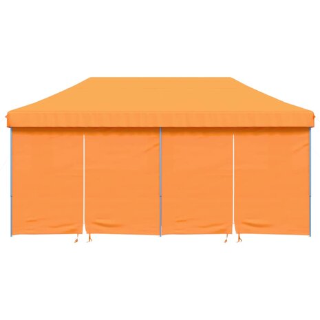 Partytent inklapbaar pop-up met 4 zijwanden oranje