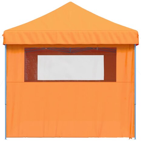 Partytent inklapbaar pop-up met 4 zijwanden oranje