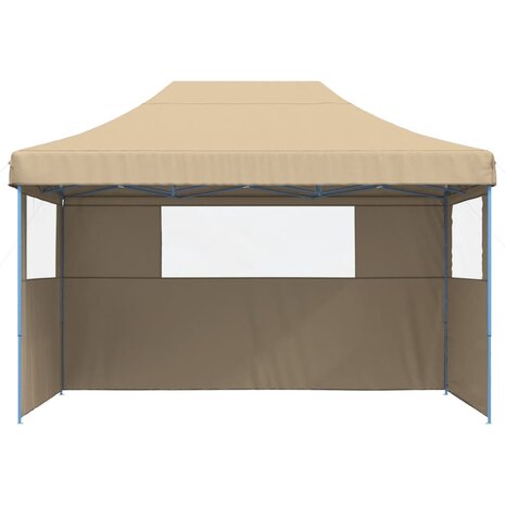 Partytent inklapbaar pop-up met 3 zijwanden beige