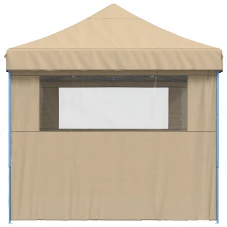 Partytent inklapbaar pop-up met 3 zijwanden beige