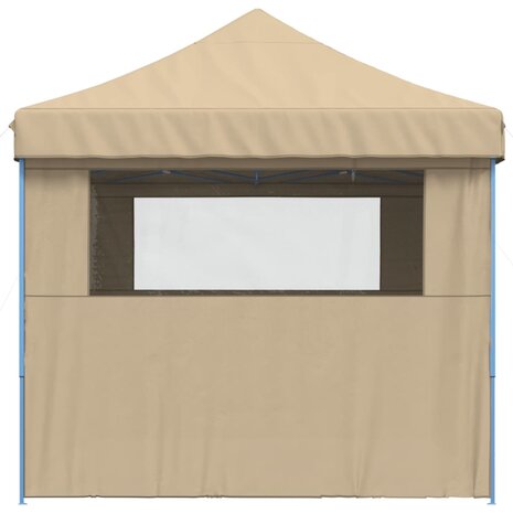 Partytent inklapbaar pop-up met 4 zijwanden beige