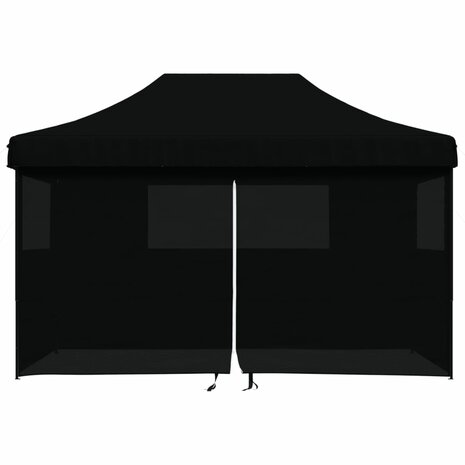 Partytent inklapbaar pop-up met 4 zijwanden zwart