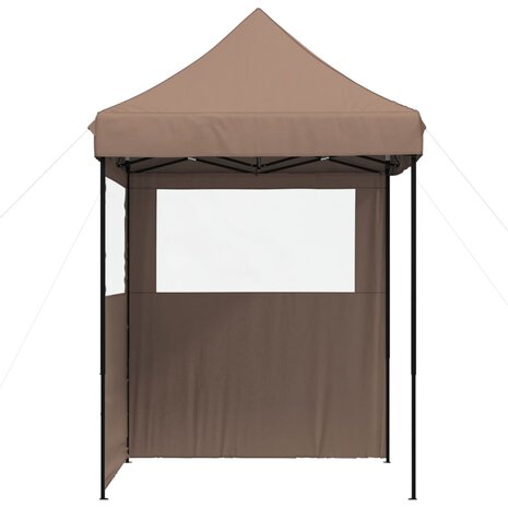 Partytent inklapbaar pop-up met 2 zijwanden bruin