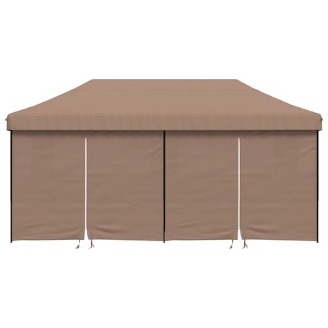 Partytent inklapbaar pop-up met 4 zijwanden bruin