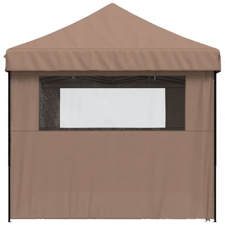 Partytent inklapbaar pop-up met 4 zijwanden bruin