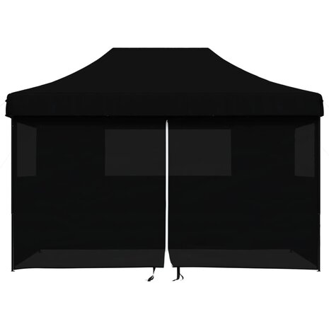 Partytent inklapbaar pop-up met 4 zijwanden zwart