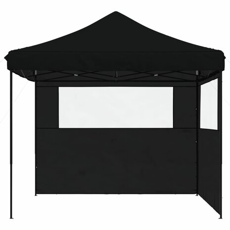 Partytent inklapbaar pop-up met 2 zijwanden zwart