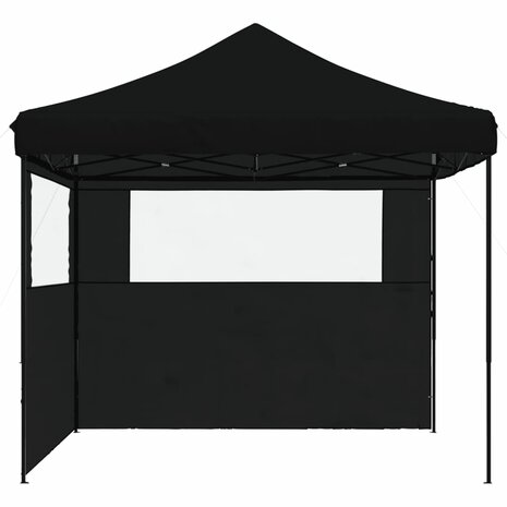 Partytent inklapbaar pop-up met 2 zijwanden zwart