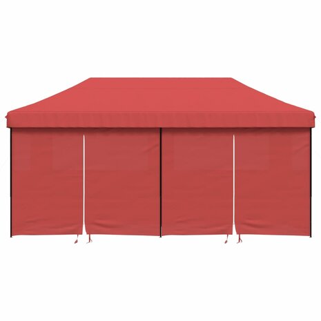 Partytent inklapbaar pop-up met 4 zijwanden bordeauxrood