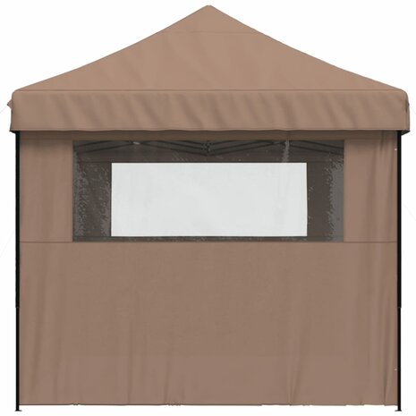 Partytent inklapbaar pop-up met 3 zijwanden bruin