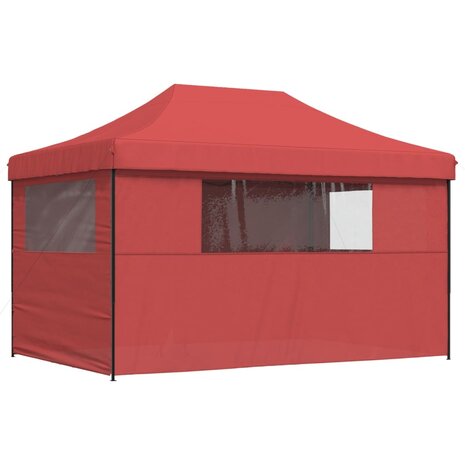 Partytent inklapbaar pop-up met 4 zijwanden bordeauxrood