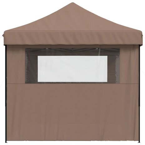 Partytent inklapbaar pop-up met 3 zijwanden bruin